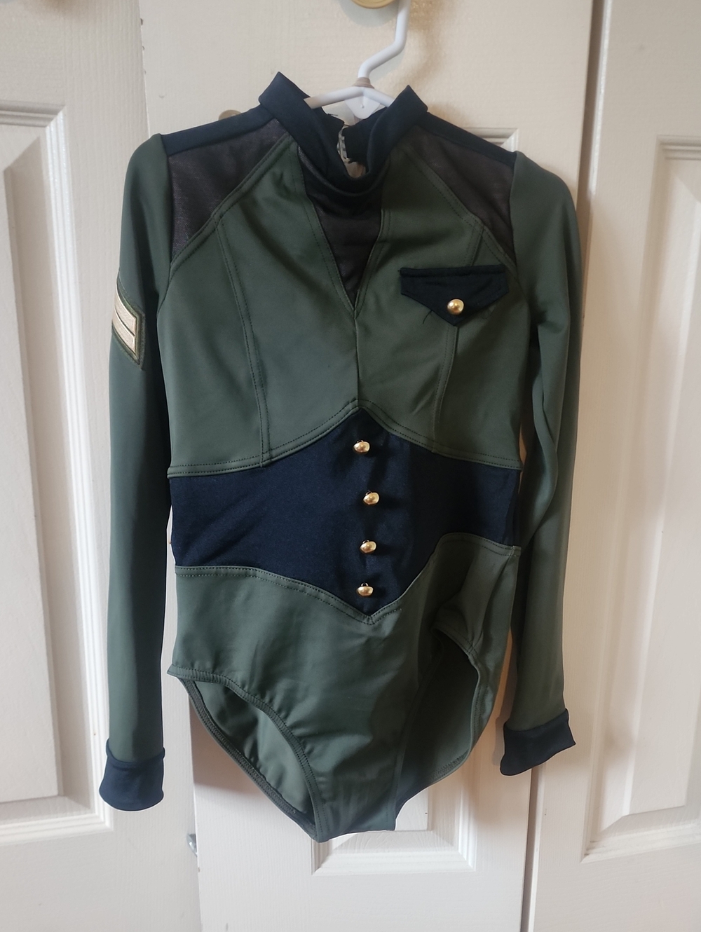 Olive Green Military-Inspired Long Dance Costume